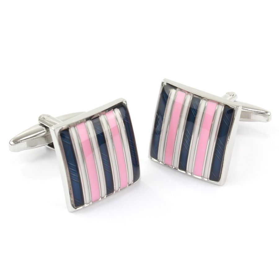 24874T Square Pink Stripe Link