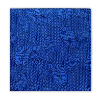 MWY311922 Paisley Poly Pocket Square (Royal)