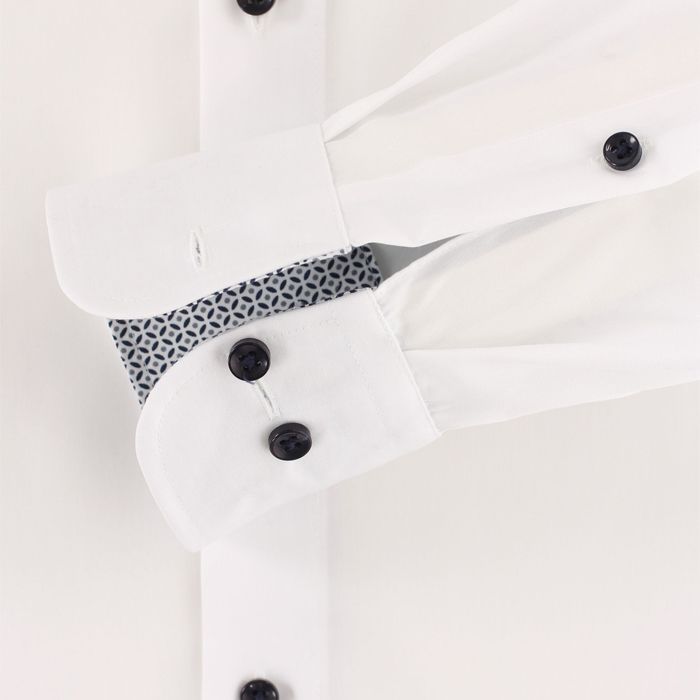 A10402 Casamoda Premium Formal Shirt (White with Black Trim)