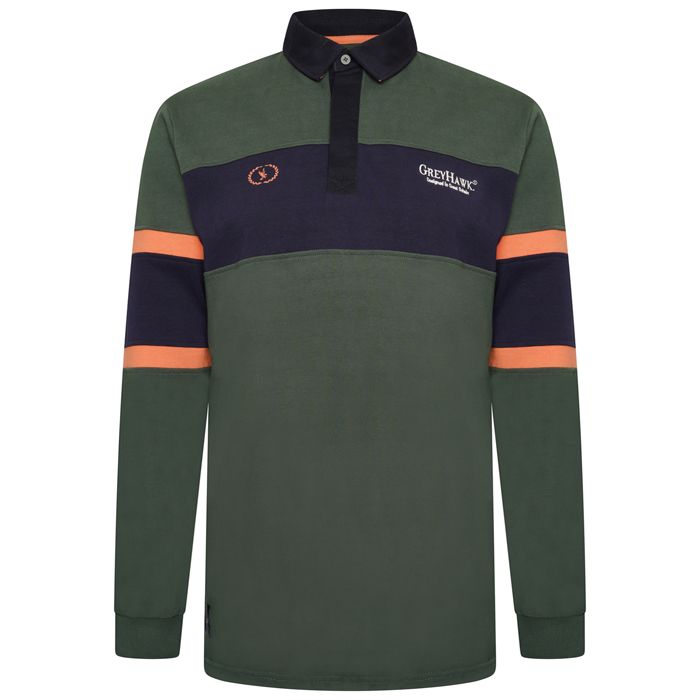A10928 Grey Hawk Panel Rugby Shirt