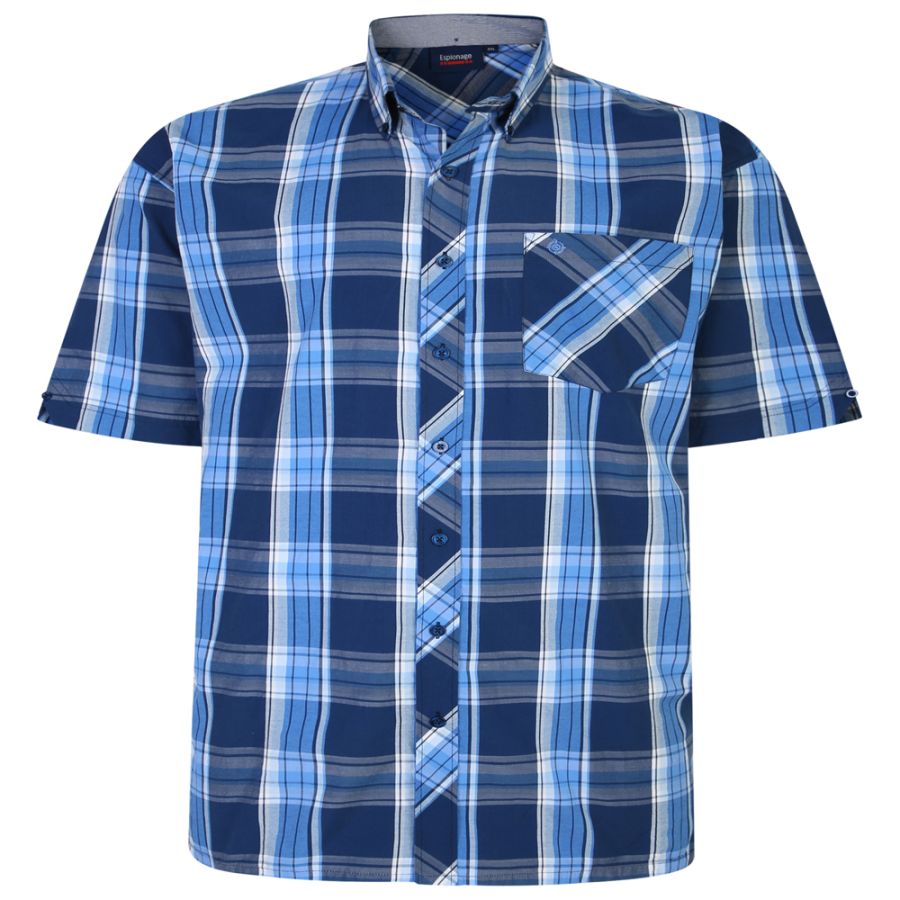 A11084 Espionage S/S Check Shirt (Navy)