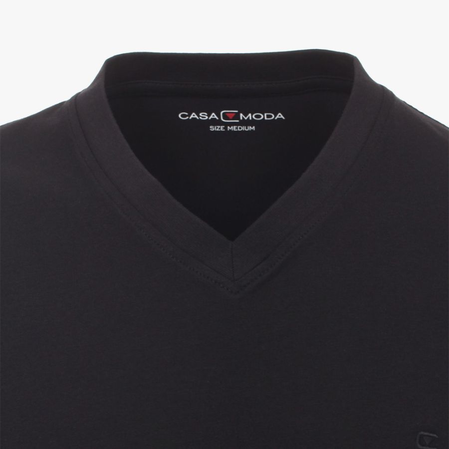 A11198 Casamoda Twin Pack V Neck T-Shirt (Black)
