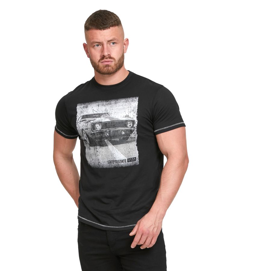 A11219XT Tall Fit D555 Retro Car Printed T-Shirt