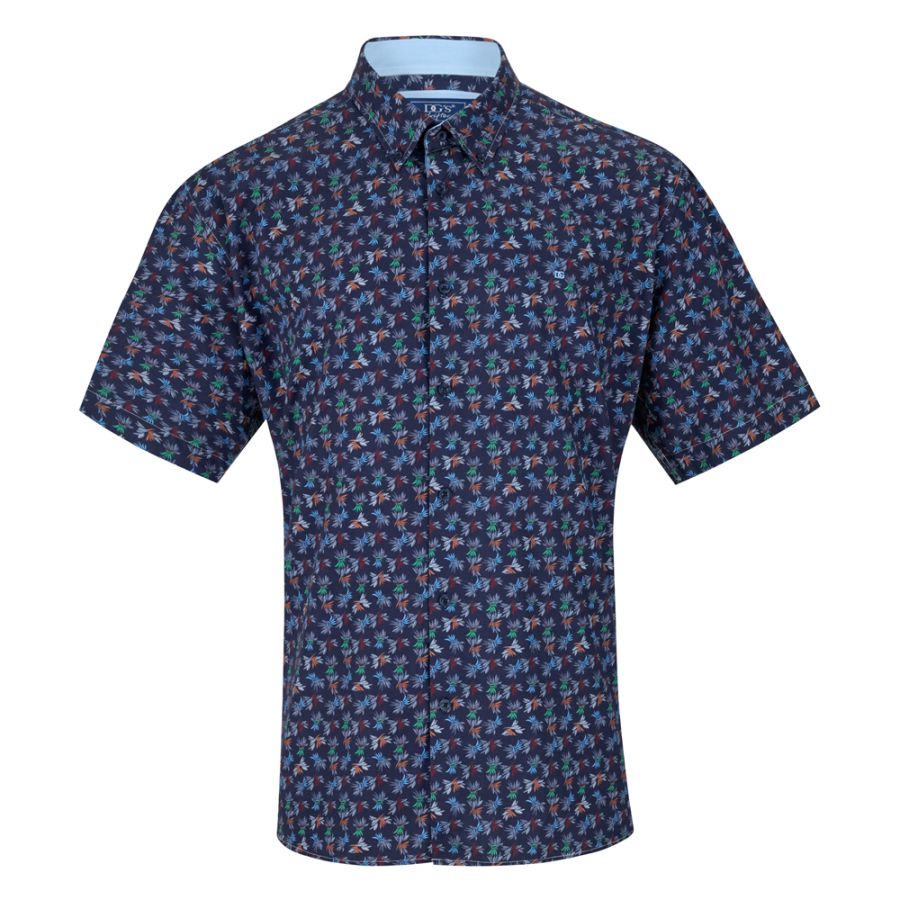 A11311 DG's Drifter Short Sleeve Flower Print Shirt (Navy)