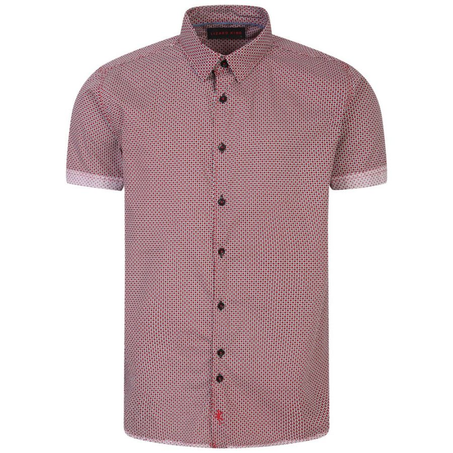 A11313 Lizard King Cube Printed Short Sleeve Shirt