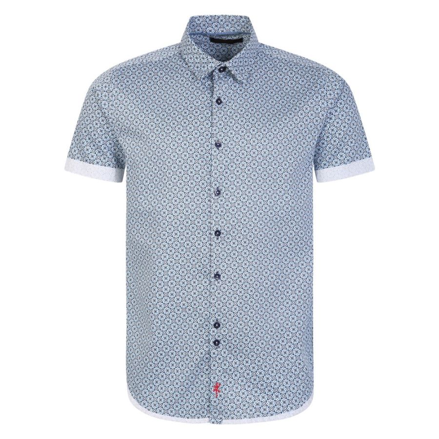 A11315 Lizard King Tile Print Short Sleeve Shirt