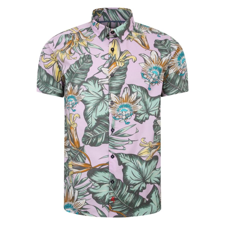 A11421 Lizard King Passionflower Print Shirt