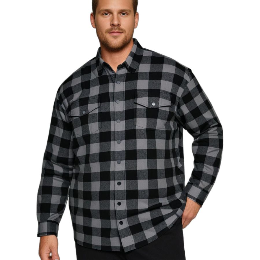 A11601 Espionage Check Biker/Lumber Overshirt