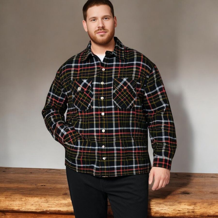 A11626 Espionage Cotton Check Overshirt