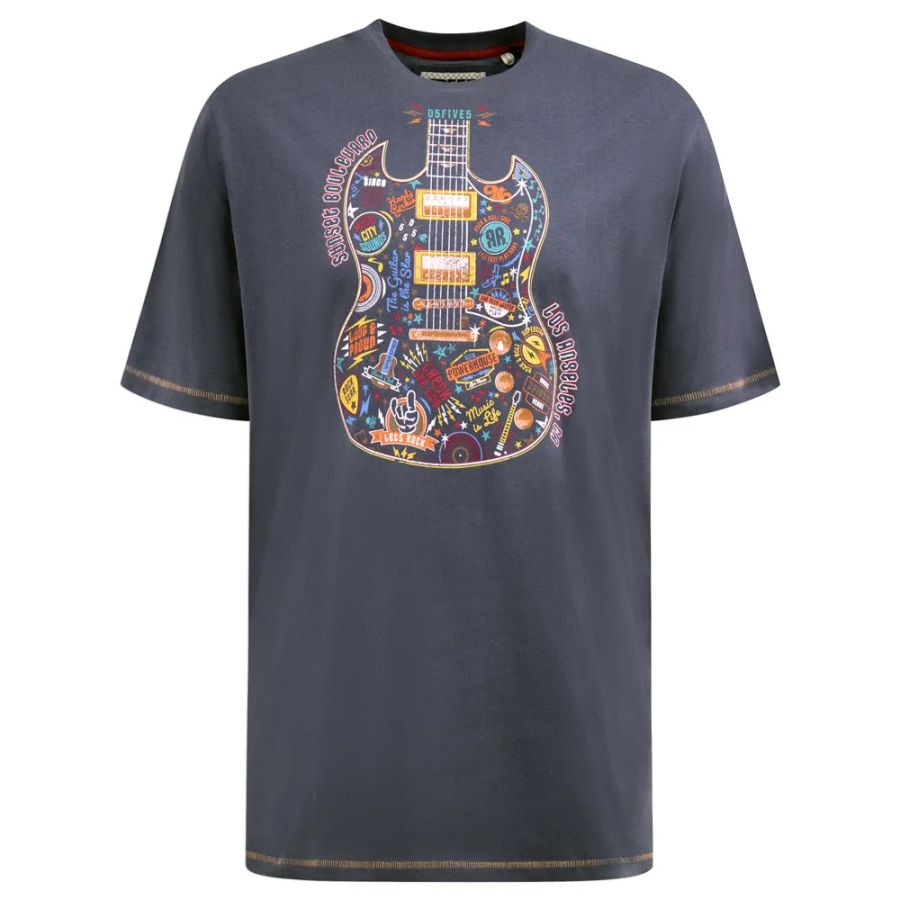 A11658 D555 Guitar Printed T Shirt
