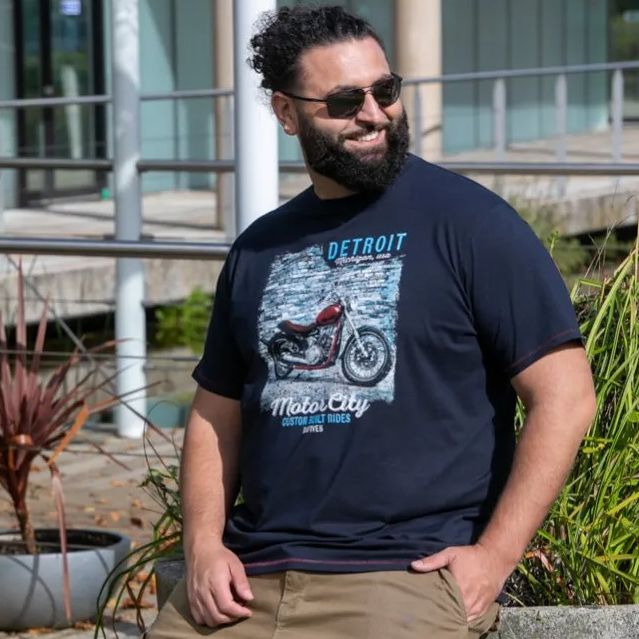 A11661 D555 Motor Bike Printed T Shirt