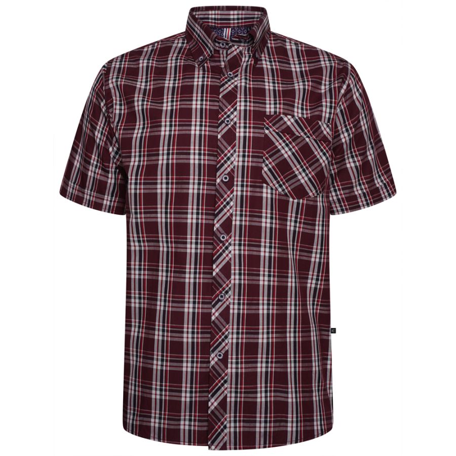 A11664 Kam Casual Check Shirt (Burg)