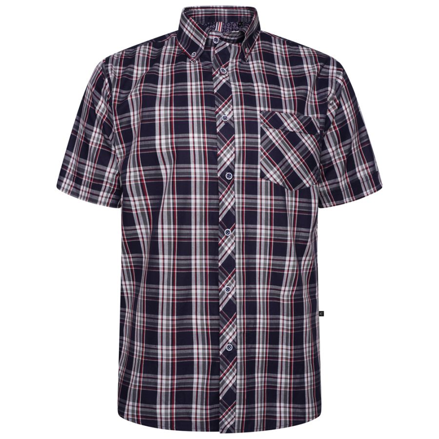 A11664 Kam Casual Check Shirt (Navy)
