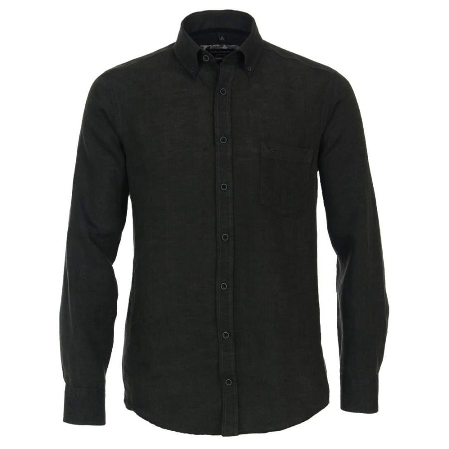 A11693 Casamoda Linen Shirt (Black)