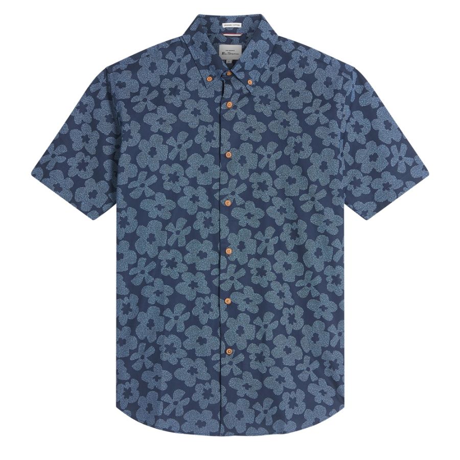 A11702 Ben Sherman Stipple Floral Print Shirt
