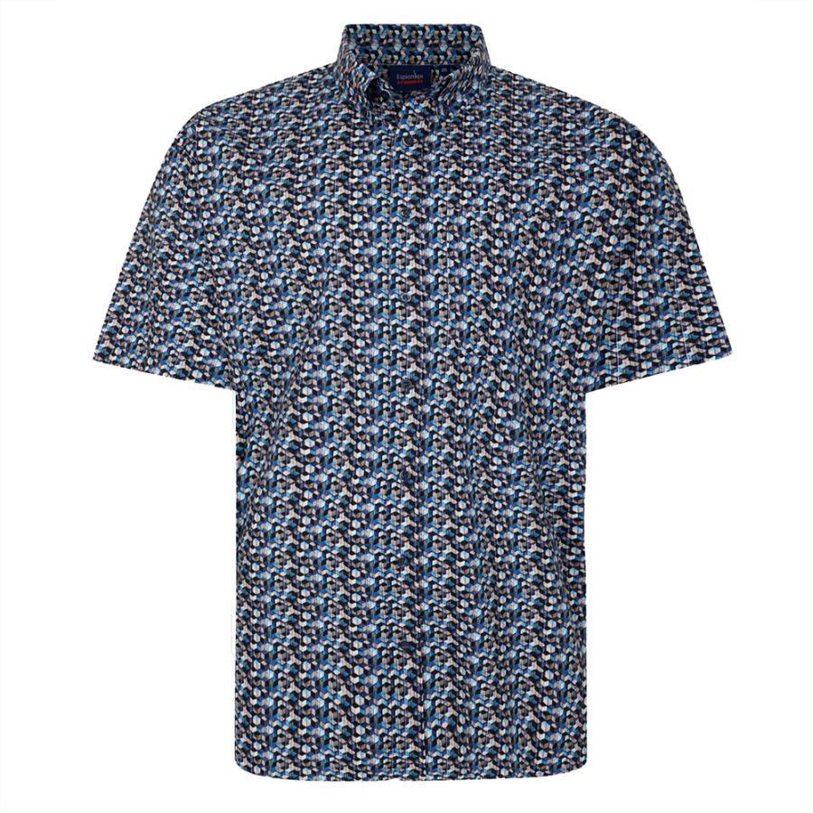 A11720 Espionage Geometric Printed Stretch Shirt
