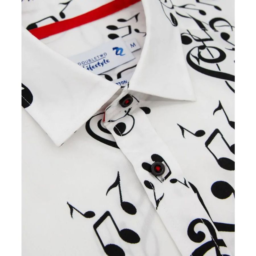 A11738 Double Two Musical Note Print Shirt