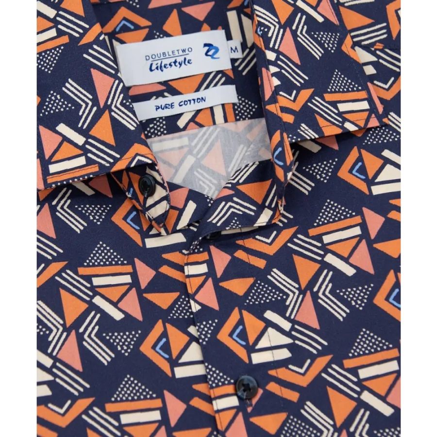 A11742 Double Two Geo Print Shirt