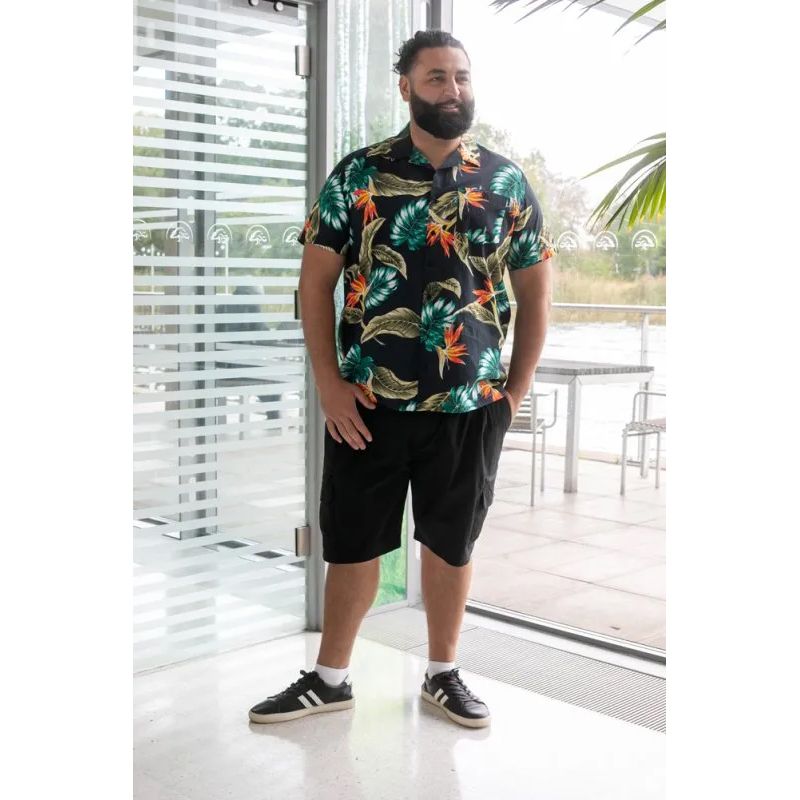 A11746 D555 Hawaiian Ao Print Shirt