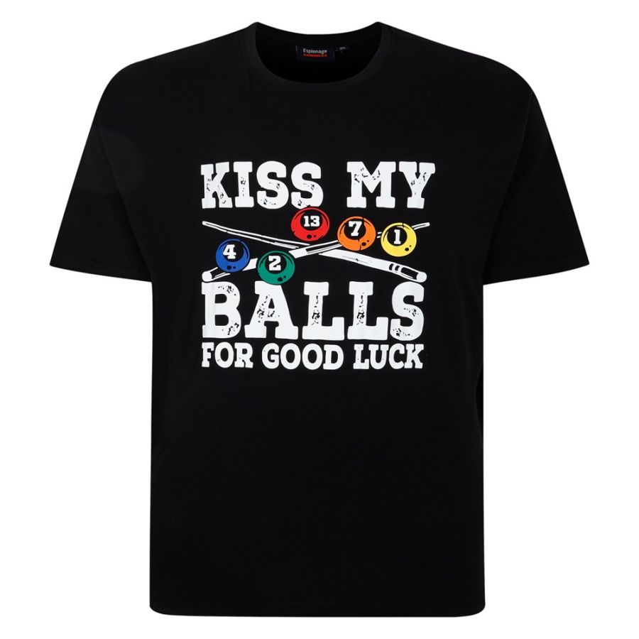 A11756 Espionage Kiss My Balls Print T-Shirt