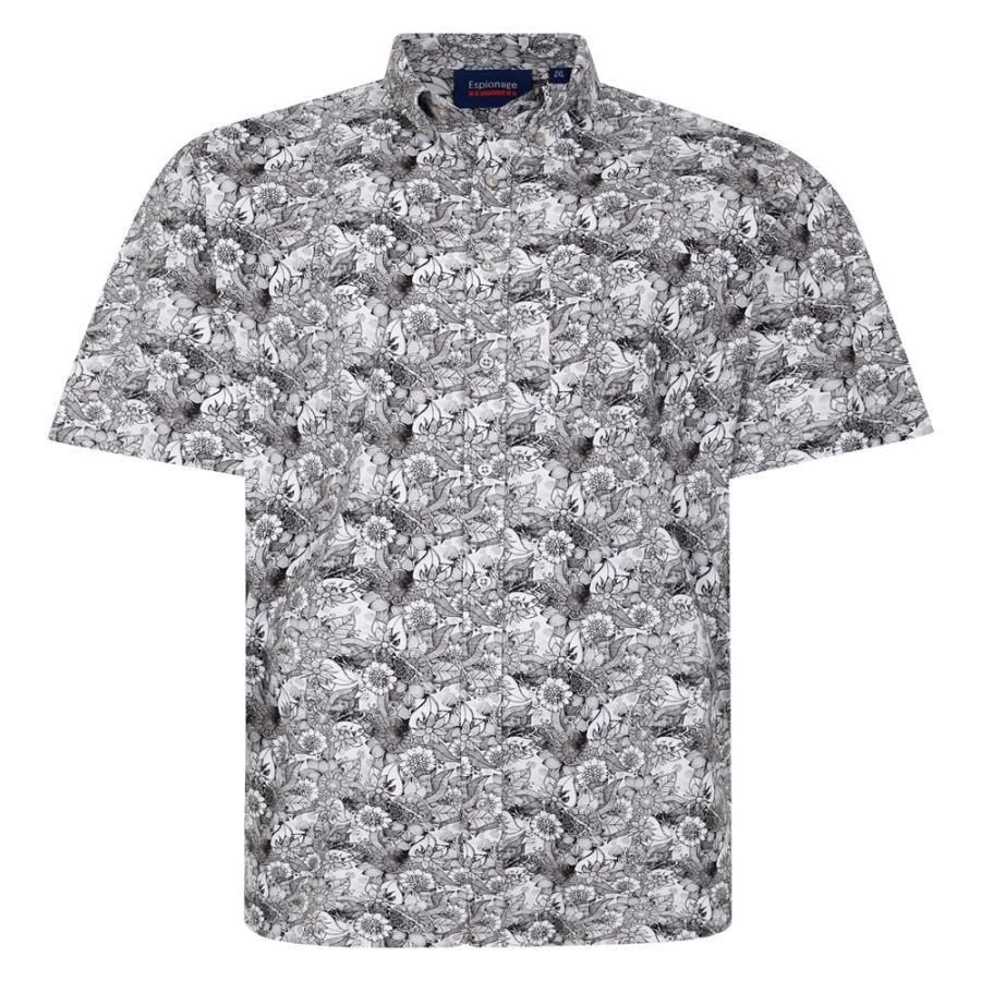 A11759 Espionage Floral Print Stretch  Shirt