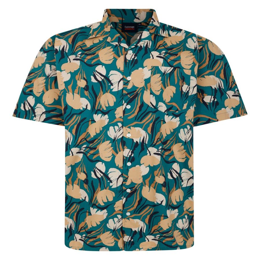 A11760 Espionage Floral Print Stretch Shirt