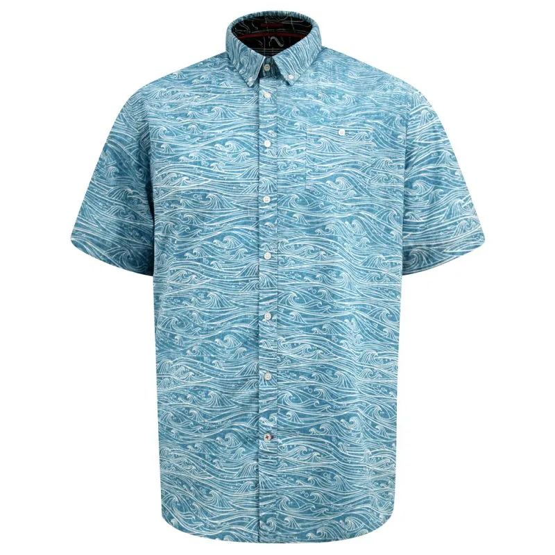 A11763 D555 Blue Wave Print Fancy Shirt
