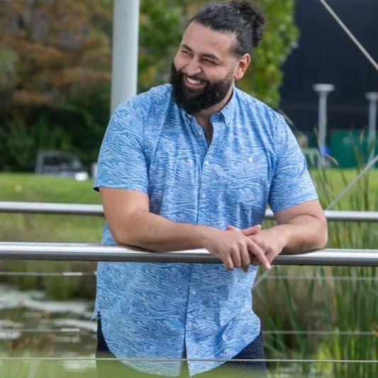 A11763 D555 Blue Wave Print Fancy Shirt