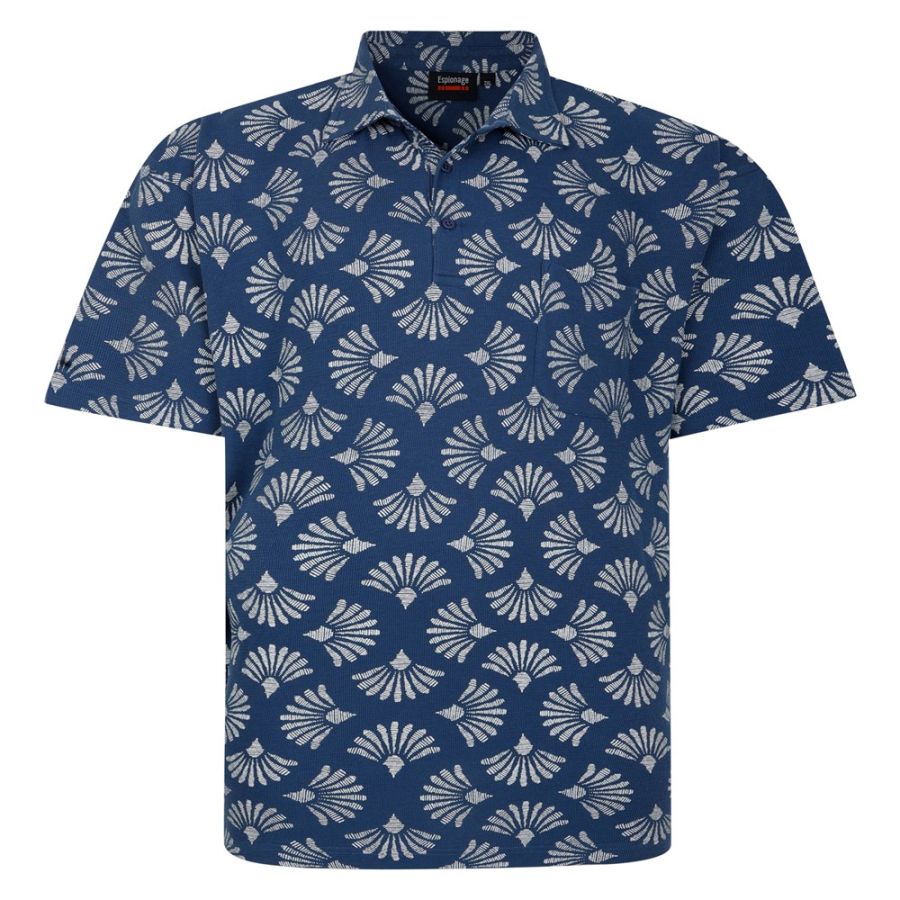 A11786 Espionage Shell Print Polo Shirt