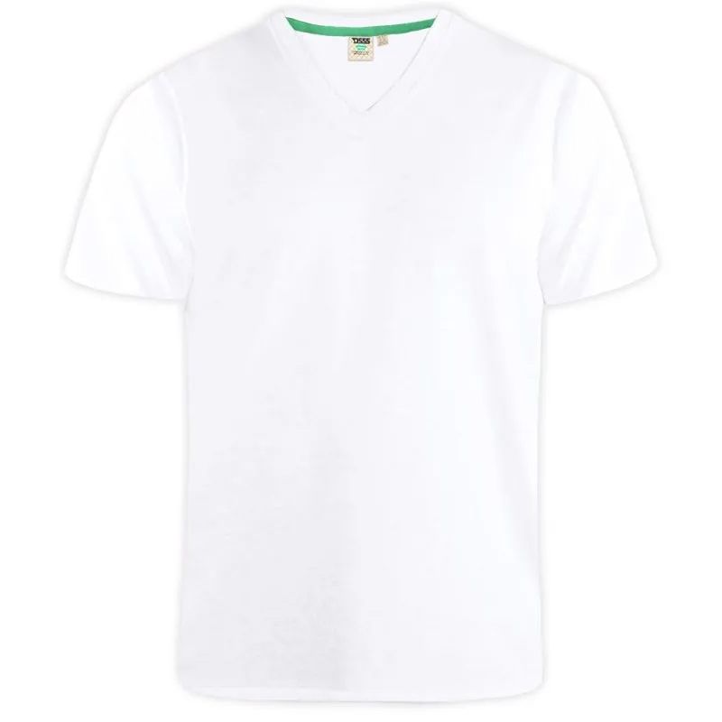 A11787 D555 Signature V Neck T-Shirt (White)