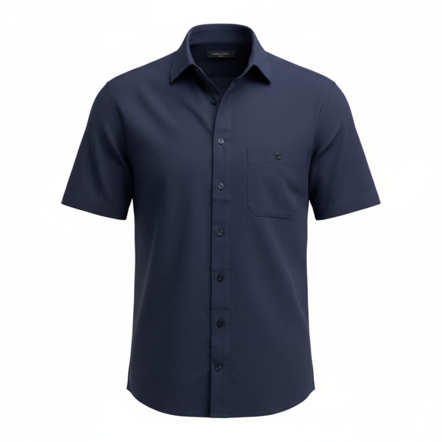 A11794 Double Two Seersucker S/S Shirt (Navy)