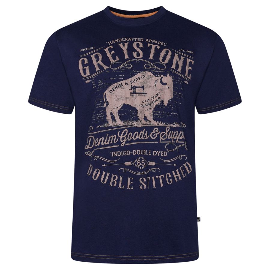 A11810 Kam Greystone Printed T-Shirt