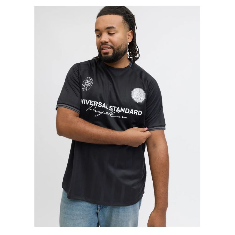 A11815 Jack & Jones Retro Football T-Shirt (Black)