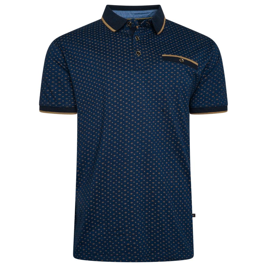 A11825 Kam Geo Print Polo Shirt