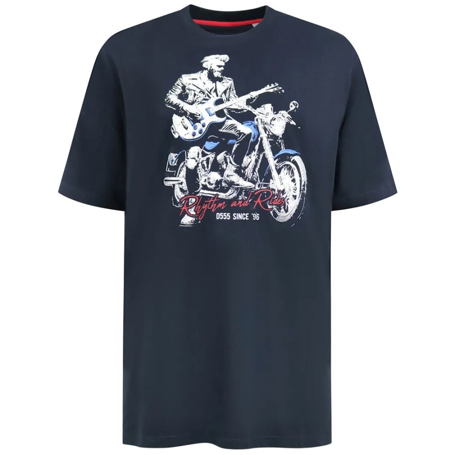 A11835 D555 Rhythm and Rides Motorbike Printed T-Shirt