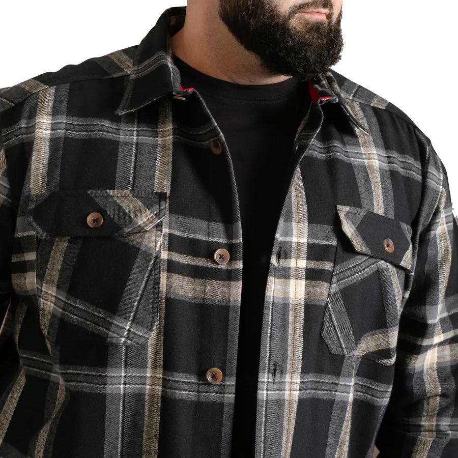 A11836 D555 Twin Pocket Check Overshirt