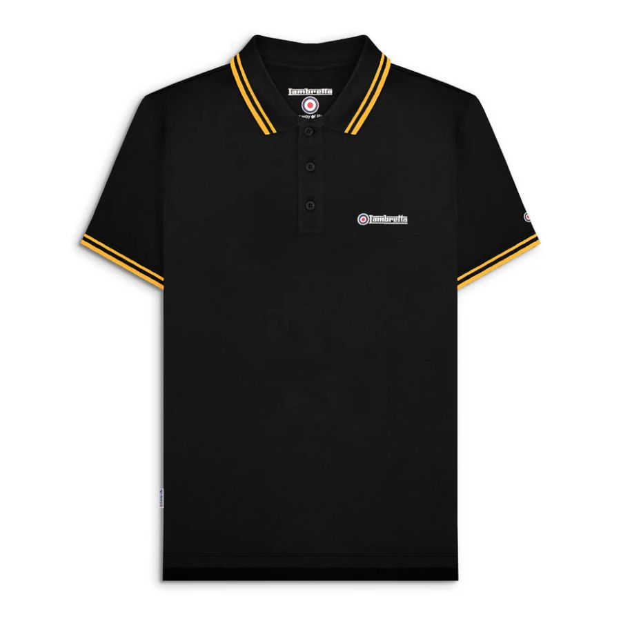 A11843 Lambretta Twin Tipped Polo Shirt (Black)