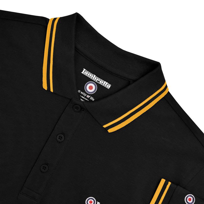 A11843 Lambretta Twin Tipped Polo Shirt (Black)