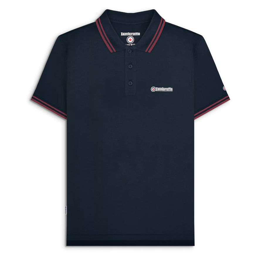 A11843 Lambretta Twin Tipped Polo Shirt (Navy)