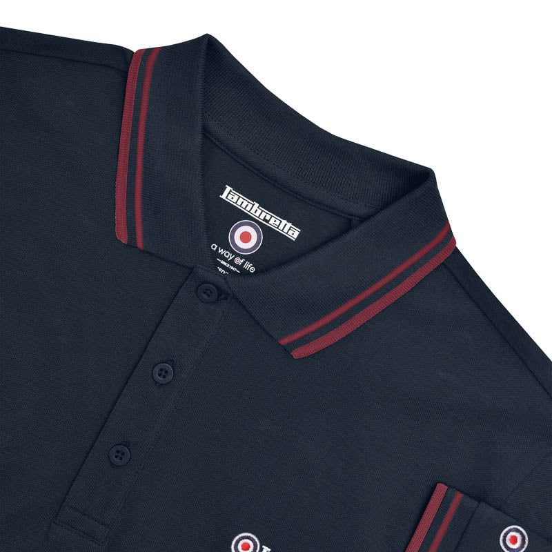 A11843 Lambretta Twin Tipped Polo Shirt (Navy)