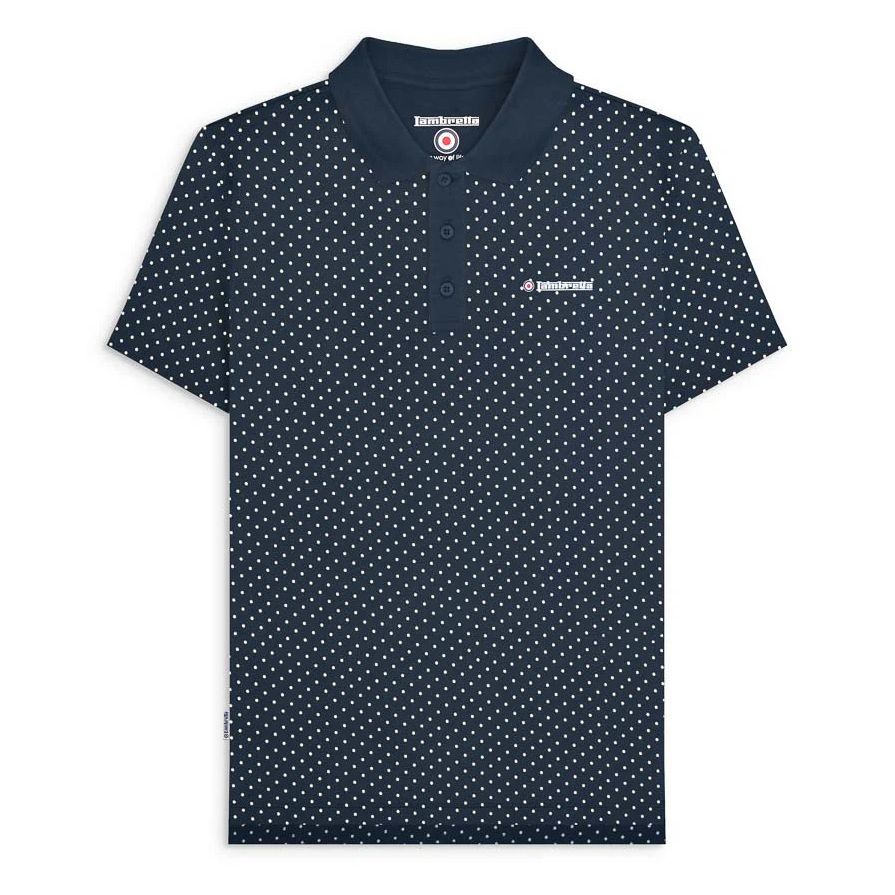 A11844 Lambretta Polkadot Polo Shirt