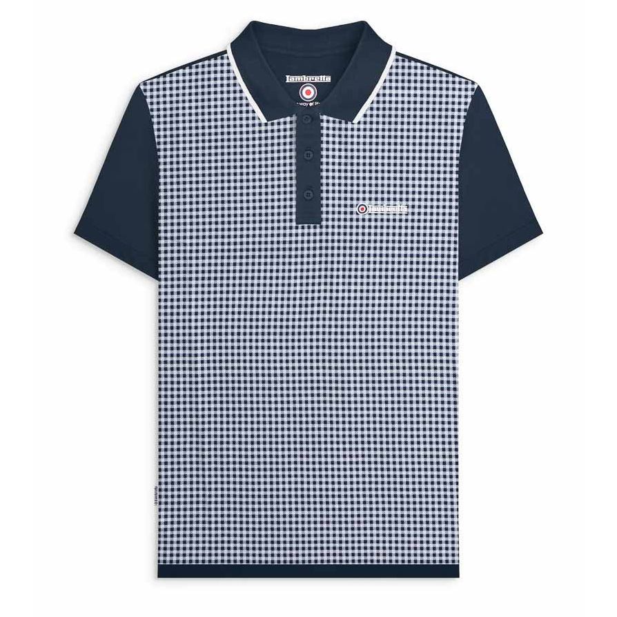 A11845 Lambretta Gingham AOP Polo Shirt