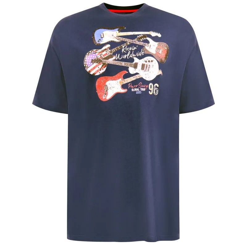 A11852 D555 Rockin' World Tour Guitar Printed T-Shirt