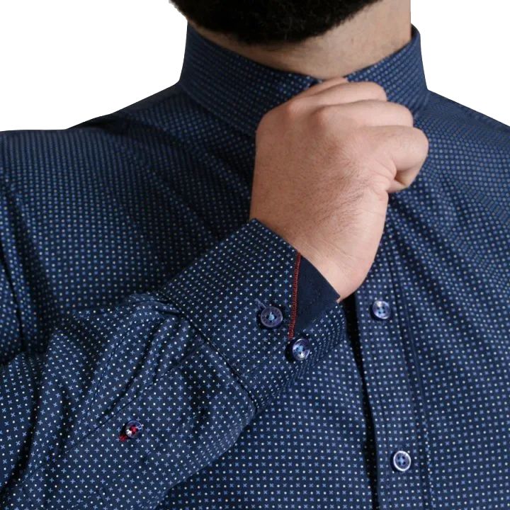 A11853 D555 Micro Blue AOP Shirt
