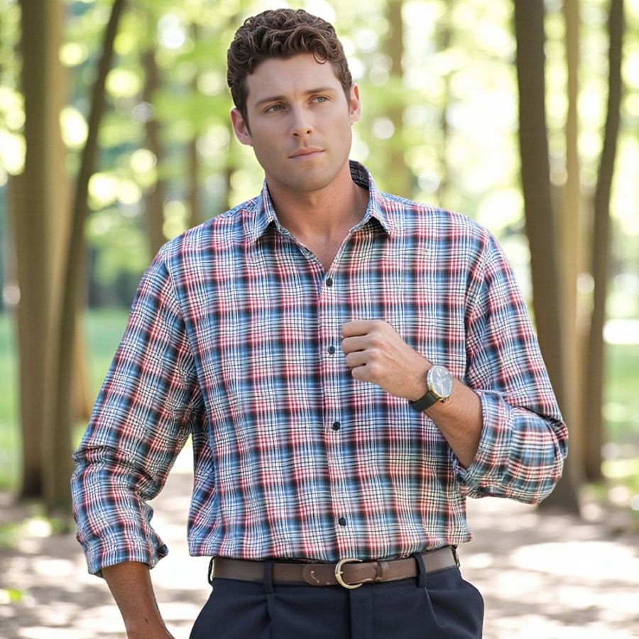 A11858 Marvelis Casual Check Print Shirt