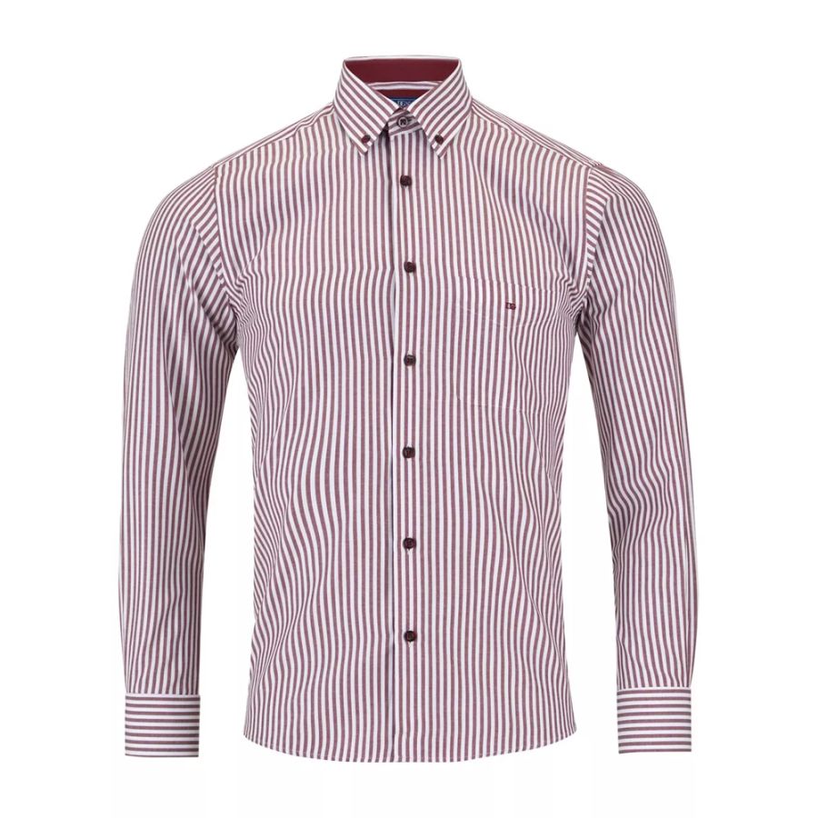 A11859 DG's Drifter Casual Stripe Shirt (Wine)