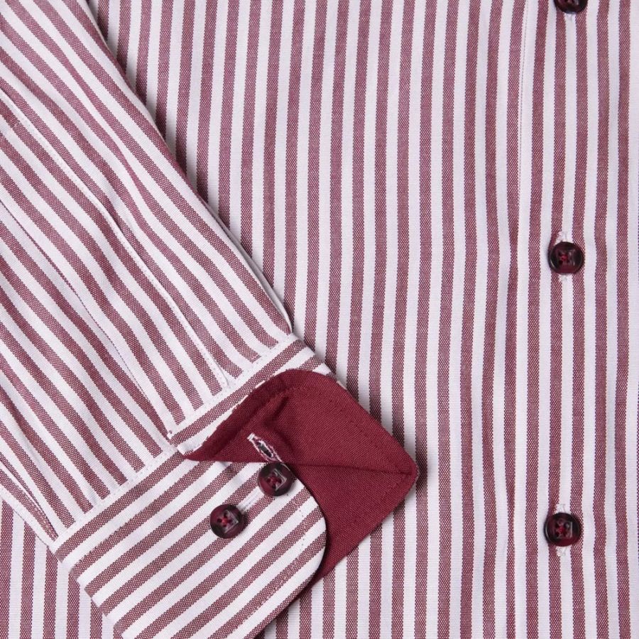 A11859 DG's Drifter Casual Stripe Shirt (Wine)