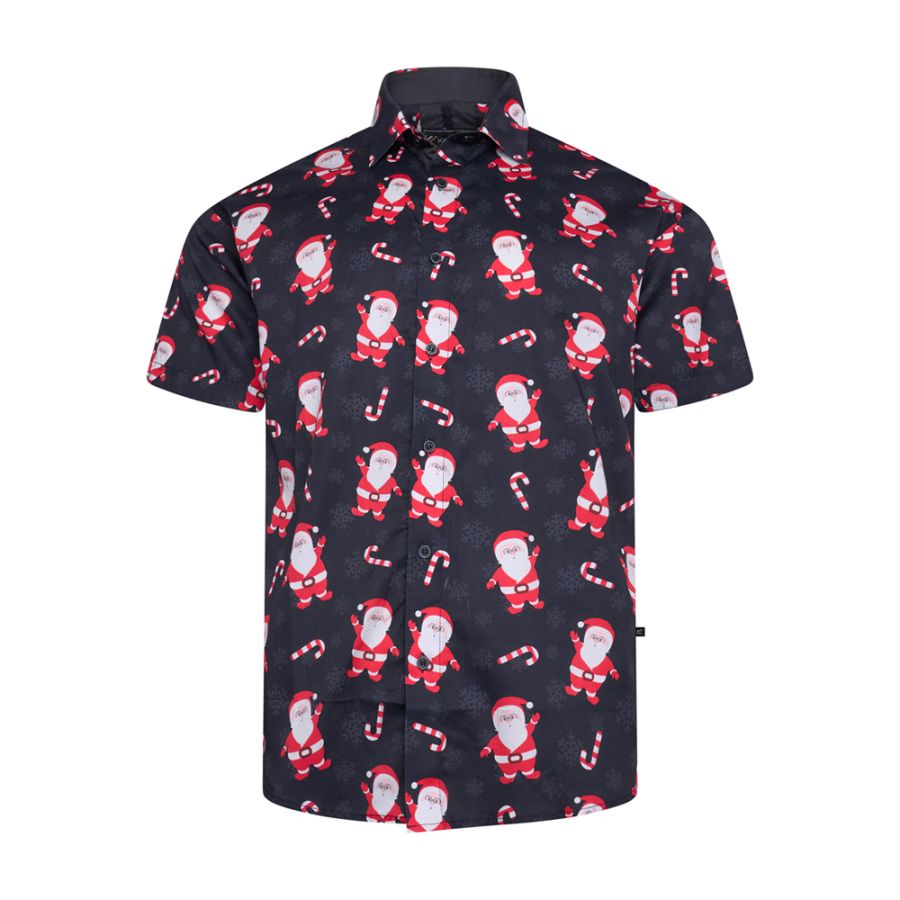 A11868 Kam Santa Snow Flake Shirt