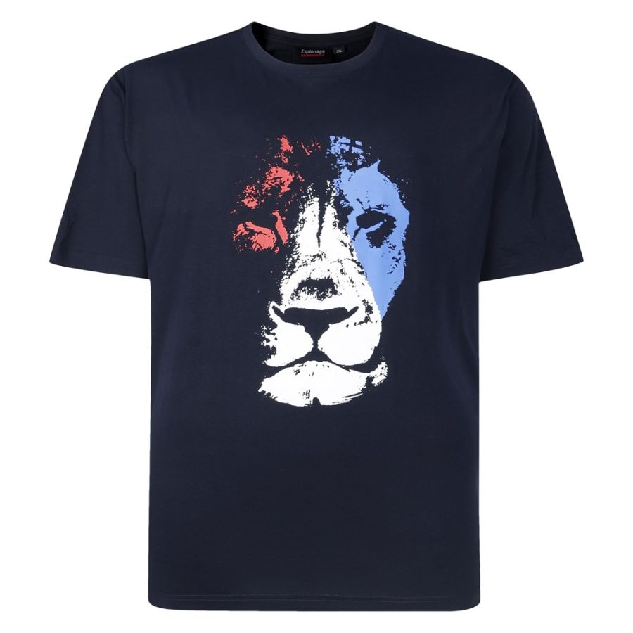A11874 Espionage Abstract Lion Print T-Shirt