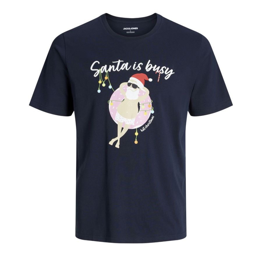 A11884 Jack & Jones 'Santa is Busy' Christmas T-Shirt